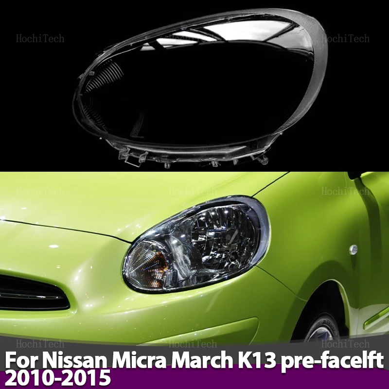 Kryt svetlometu Priehľadná maska ​​Lens Lampshade svetlomet shell polykarbonát pre Nissan Micra marec K13 Prefat-focelft 2010-2015