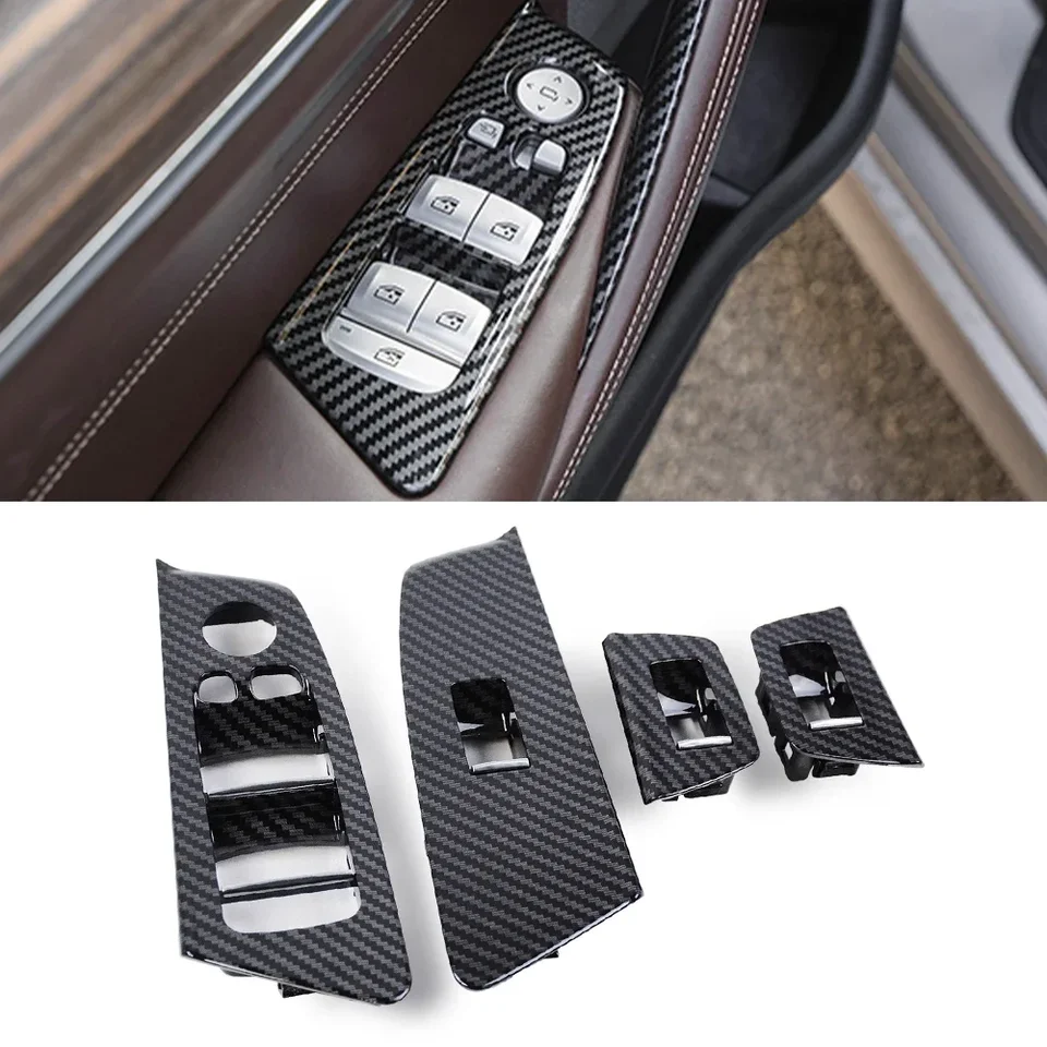 Kryt tlačidla na spínač vozidla na okno vozidla pre BMW G30 G31 F90 525I 530I 540I 5 Series 4ks ABS Vnútor
