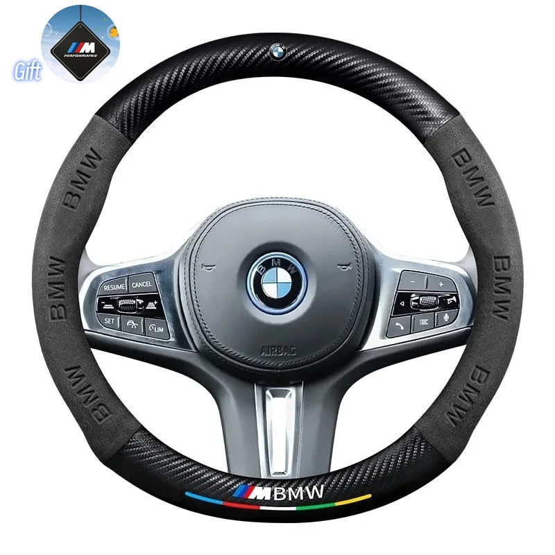 Kryt volantu automobilu pre BMW M E46 E90 E60 F30 E39 F10 F20 E87 E36 F20 F30 E92 1 2 3 5 6 7 Séria x1 x3 x5 x7 uhlíkové vlákna