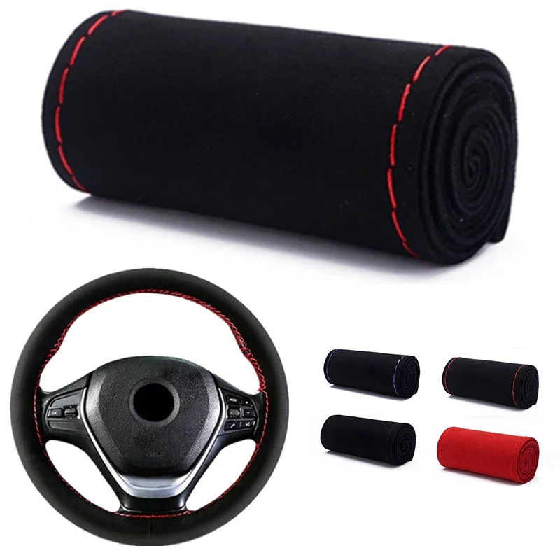 Kryt volantu automobilu Suede volant pokrýva univerzálne 38 cm interiérové ​​príslušenstvo Copring Cover pre volant