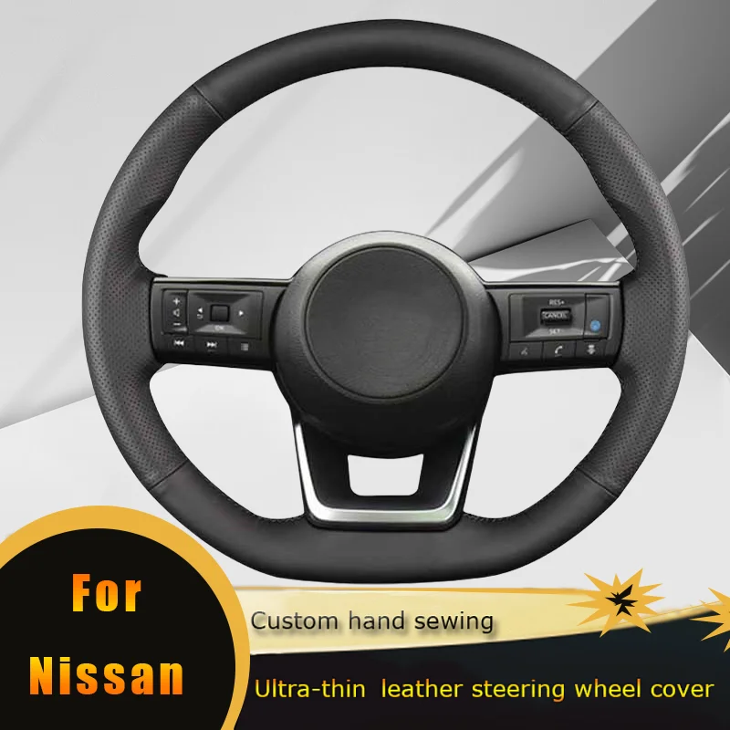 Kryt volantu pre domácich majstrov automobilov Non Slip Original Leather for Nissan Qashqai J11 J10 Leaf X Trail v marci kopy Tiida Versa Ju 2023