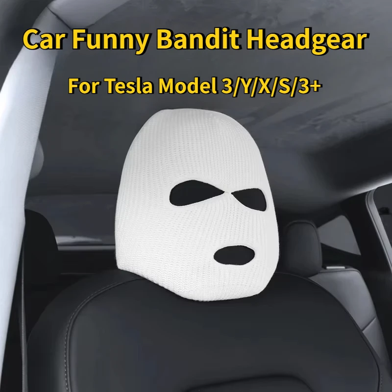Kryt z hlavnej hlavy autosedačky pre Tesla Model 3/Y/X/S Funny bandit Headgear Head Street žarty Sentinel Decoration Hat Car Absen Accessory 2025
