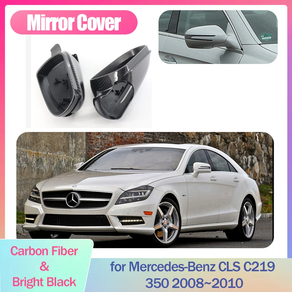 Kryt zrkadla automobilu 2ks pre Mercedes-Benz CLS C219 350 2008 ~ 2010 ABS Presuňte čiapkové krídlo