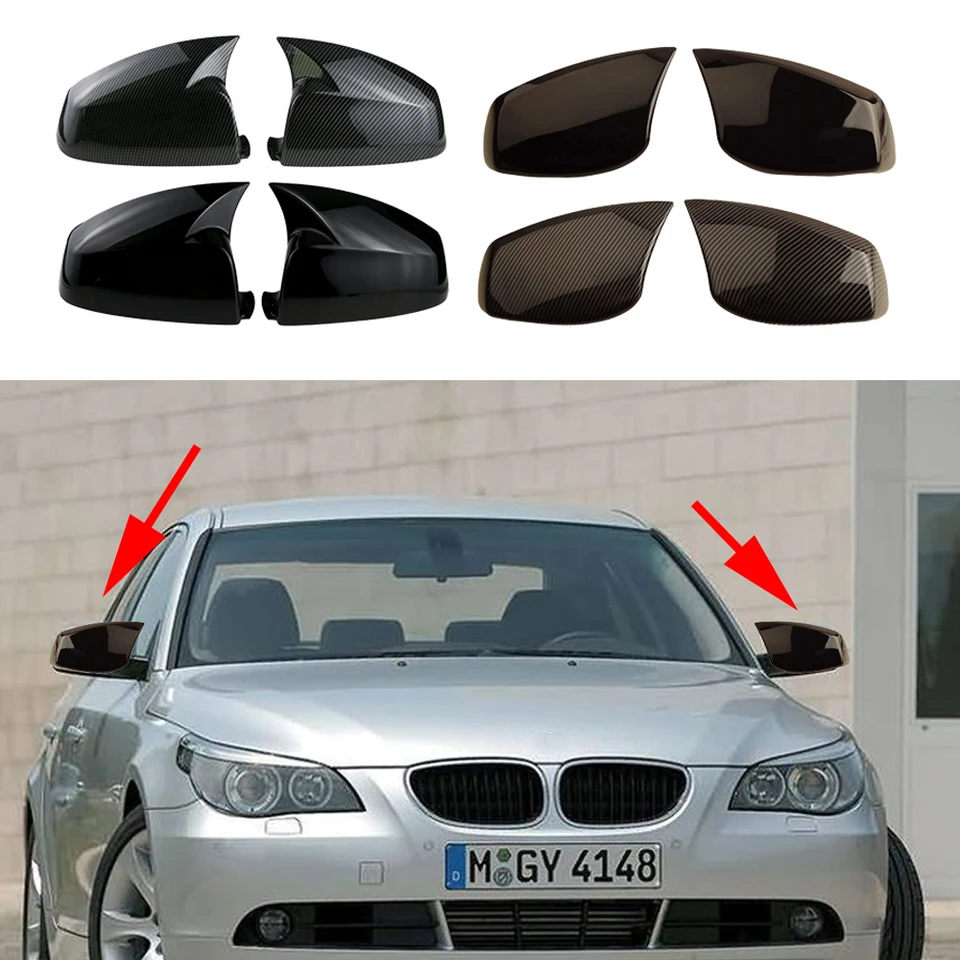 Kryt zrkadla automobilu Carvew Mirror Caps for BMW 5 Series E60 E61 540I 545I 530D 535D 2003 2004 2005 2006 2007 2007 2008 2009 2010