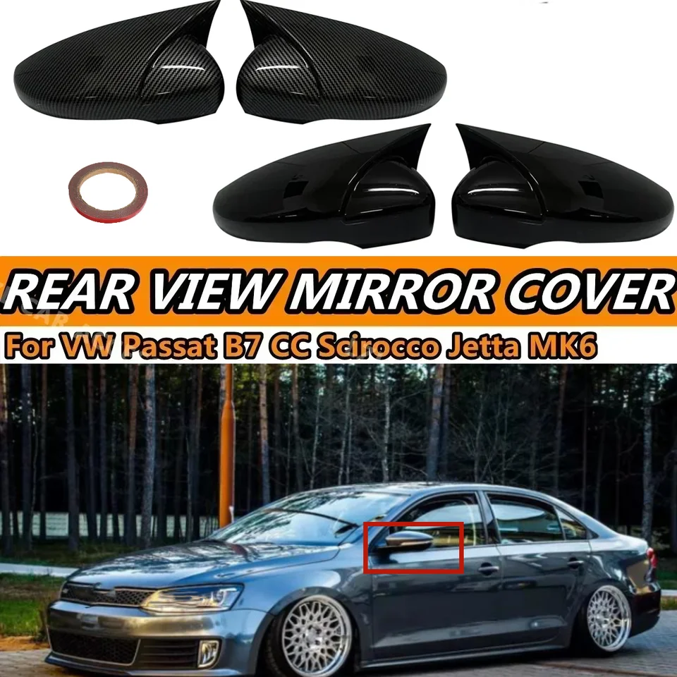 Kryty krytu zrkadla automobilu pre VW Jetta Mk6 Volkswagen Passat B7 Scirocco Beetle CC EOS spätné zrkadlo