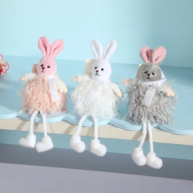 Králikový prívesok Bunny Doll Doll Doll Doll Dolling Ozdoby látkové bábiky Spring Veľkonočné plyšové hračky pre veľkonočné večierky dekorácie pre deti darček domov dekorácia
