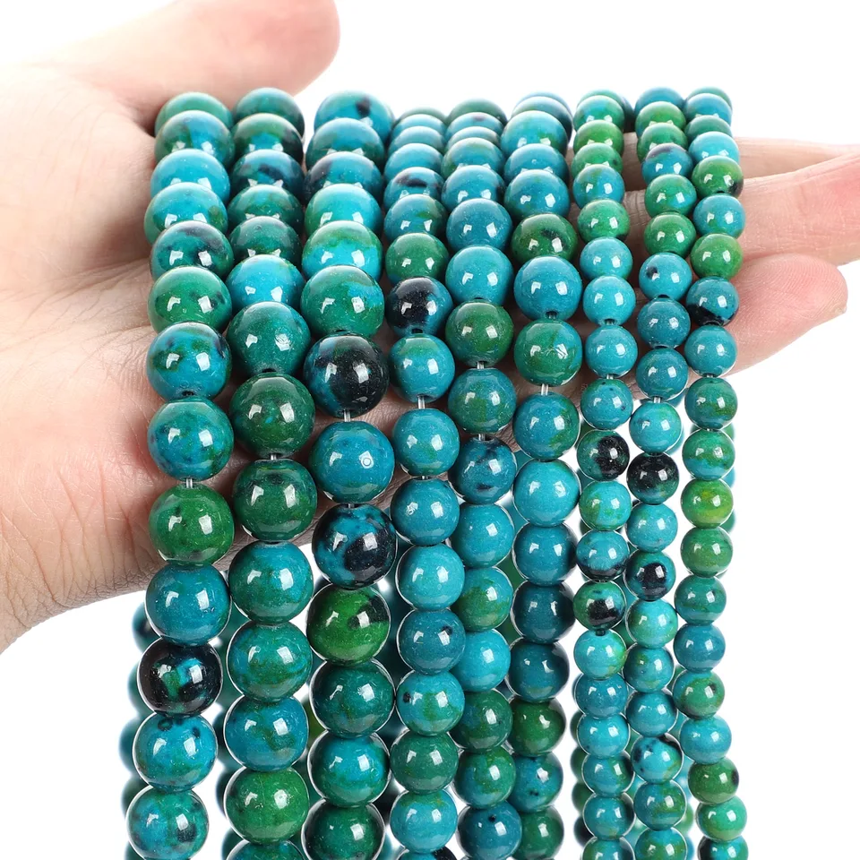 Králky z prírodného kameňa Phoenix lapis lazuli voľné okrúhle vestovné korálky pre šperky na výrobu náramkov náušníc 6/8/10 mm