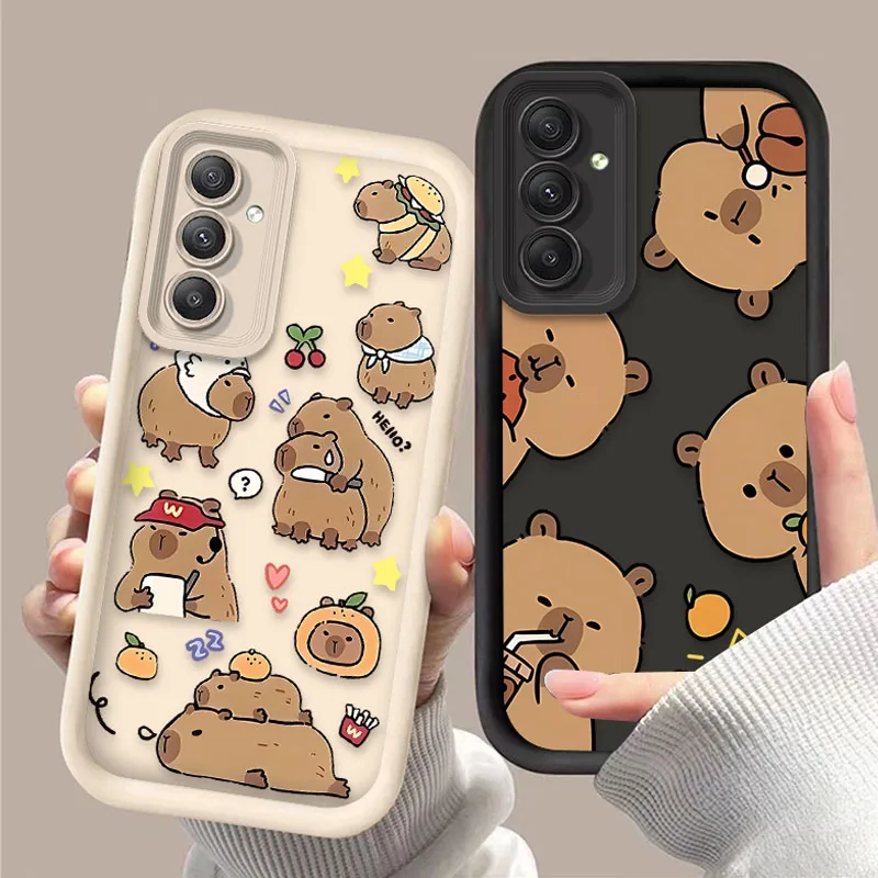Krásna karikatúra Capybara pre Samsung Galaxy S24 S25 S23 Ultra S22 S21 Plus Fe 5G A34 A54 A14 A73 A53 A33 5G Silikónový kryt