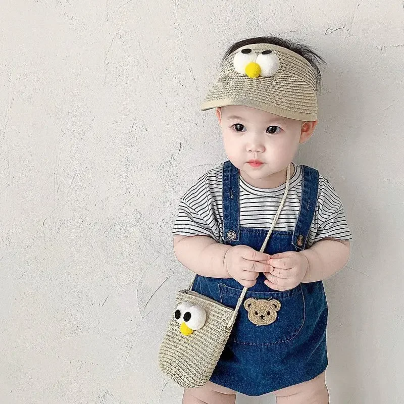 Krásne medvedie uši prázdne čiapky s klobúkom detská čiapka Deti deti dlhé okrajové slnečné priezory Deti nastaviteľné letná pláž Bonnet Boy Girl Ress