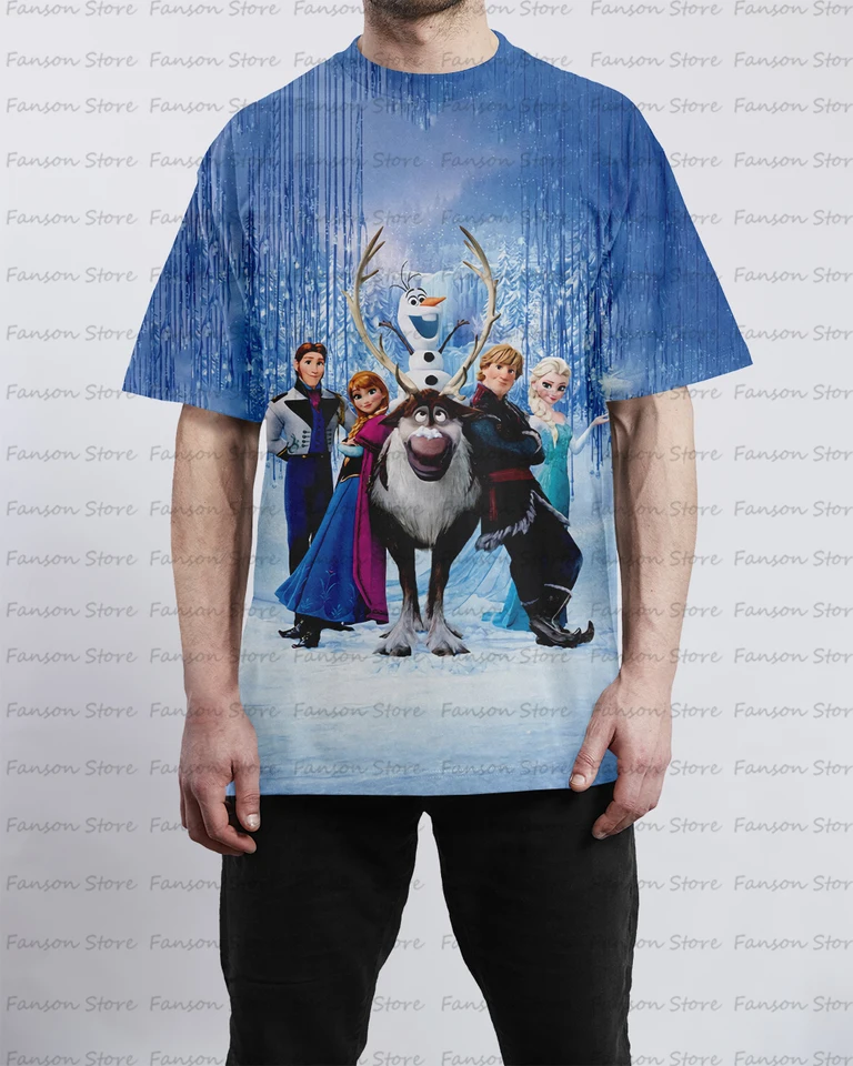 Krásne mrazené letné mužské 3D tlač O-Neck Cartoon Tričko Pár Street Fashion Sports Detské detské s krátkym rukávom Top móda