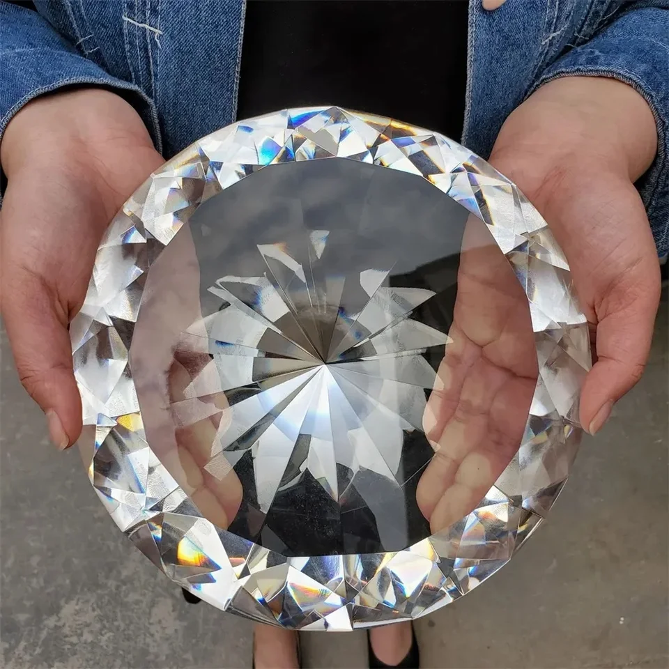 Krásne číry krištáľový veľký sklenený diamantový remeselné darčeky Darčeková sada dekorácia veľká romantická diamantová dekorácia