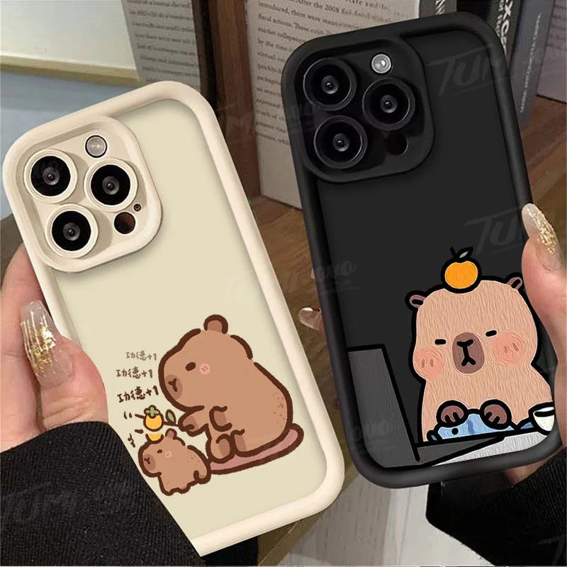 Krásny a zábavný puzdro na telefón Capibala pre Samsung Galaxy A55 A35 A25 A15 A05 A05S A24 A13 A23 A12 A22 A32 A52 A52S A72 A72 A11
