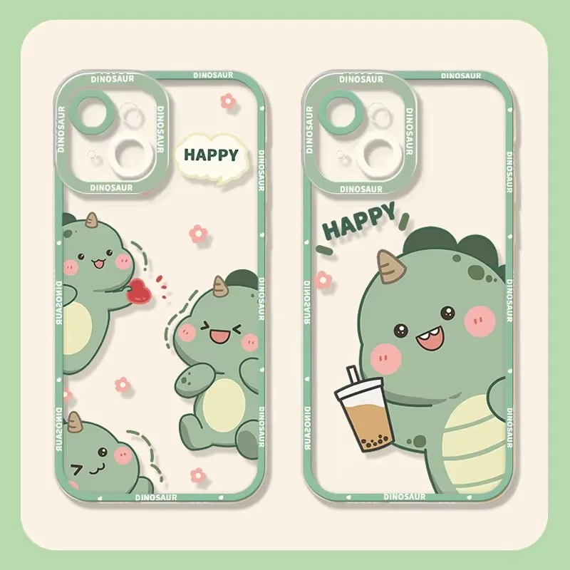 Krásny mliečny čaj Dinosaur telefón pre iPhone 16 Pro Max 15 14 plus 13 12 11 Pro XR XS x 8 7 SE 2020