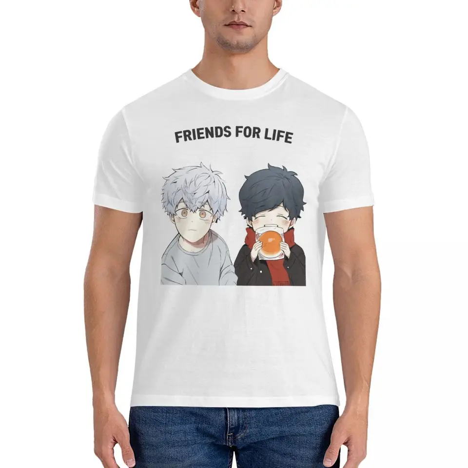 Krásny model roztomilý zbierka Manhwa Friends for Life Darčeky hudobné fanúšikovia Tričko Men Cherry Blossoms po zimnej televízii Funny