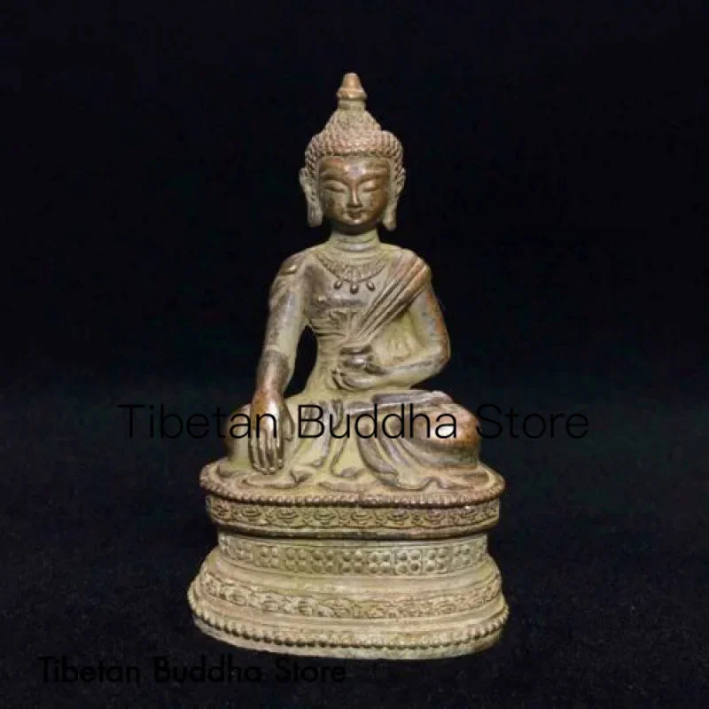 Krásny starý tibet Tibetský bronzový budhizmus Buddha socha exorcizmus mierové bohatstvo