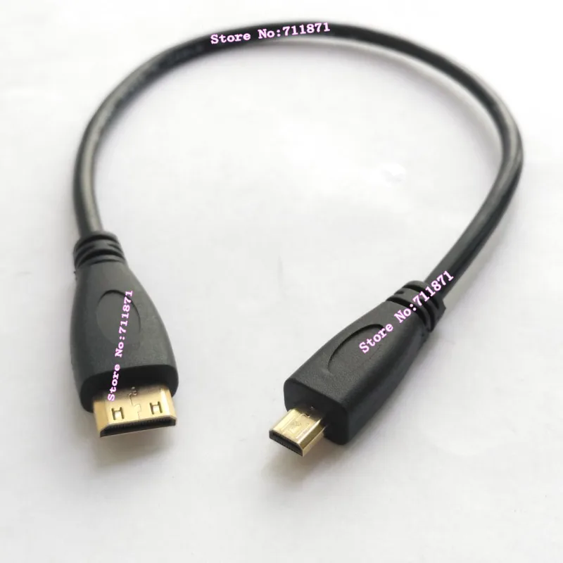 Krátka micro mini HDMI kompatibilná káblová čiara 30 cm Mini na mikro HDMI kompatibilný alebo mikro až mini HDMI kompatibilný kábelový káblový drôt