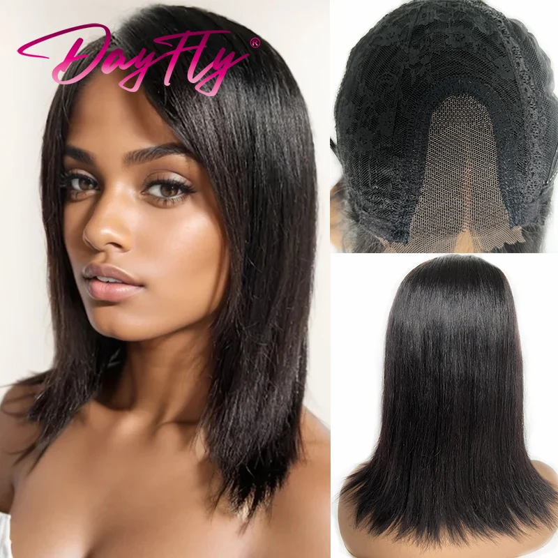 Krátka rovná parochňa Indian Hair Lace Časť parochňa s treskami ľudské vlasy Parochňa Časť pre ženy Perruque Cheveux Humins Brésiliens predával