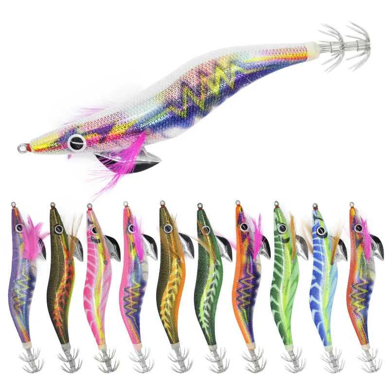 Kráľ 2.0/2,5/3,0/3,5# Tvrdá návnada Svetlá chobotnica Jig Rybolov Lure Lure 8G-9,5G chobotnica kreviet Cuttlefish chobotnica háčika