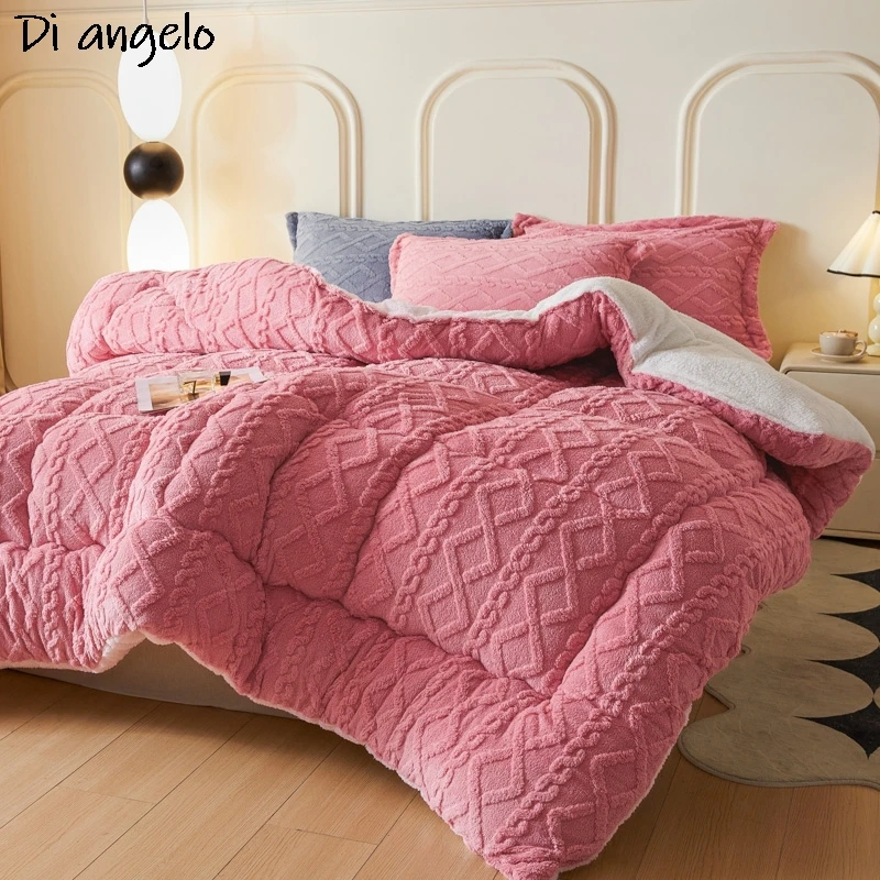 Kráľovská veľkosť jesenná zimná fazuľa Mlieko zamatové prikrývka 3 ~ 5 kg prikrývky Tafu Velvet prikrývka prikrývka Plniaca bavlórny kryt 1pc #/
