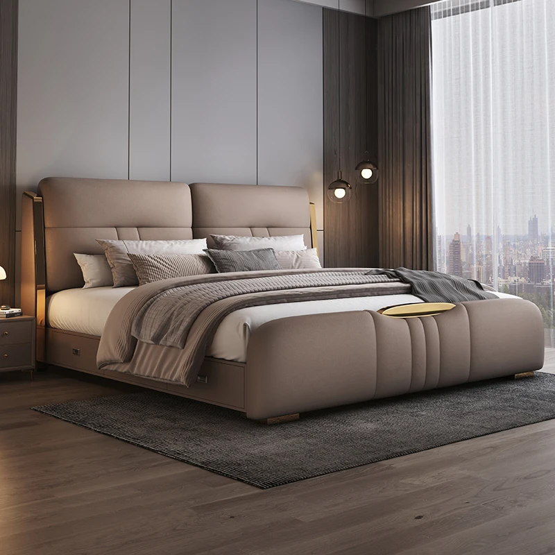 Kráľovská veľkosť sobášnej postele Zásuvky na úložisko Moderná luxusná luxusná cama Matrimonio Multifunkčný spálňový nábytok