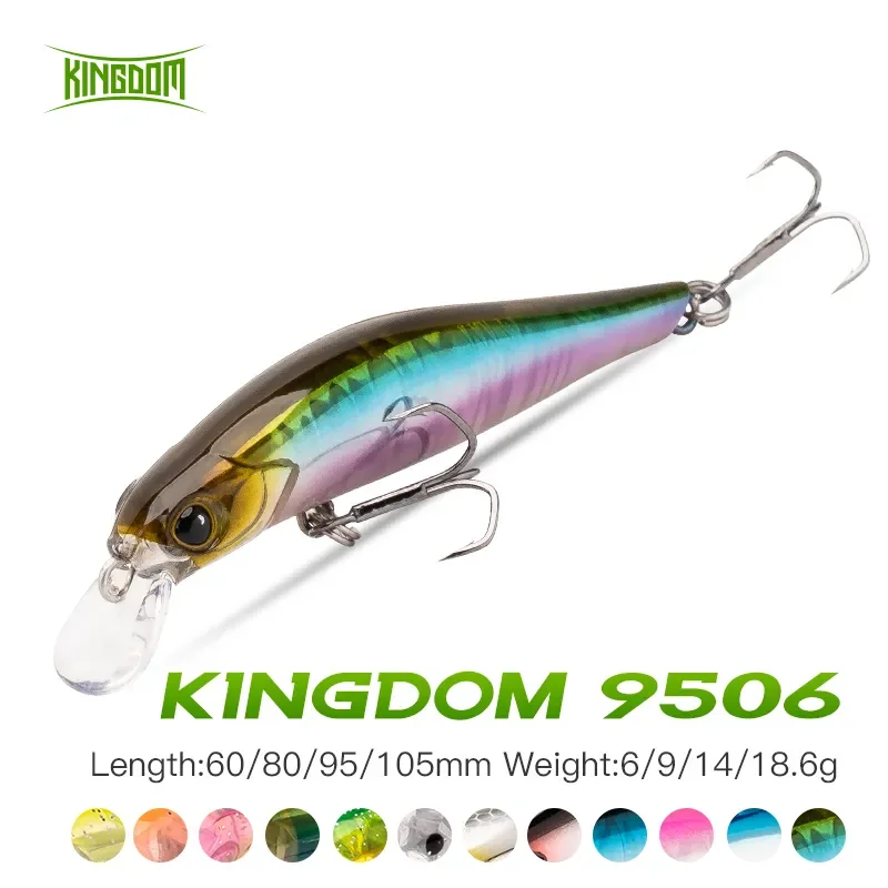 Kráľovstvo potápanie Minnow návnada 60 80 90 105 mm Vibrácie potápajúcej sa Jerbait Magnet Magnet Trasnfer dlhý casting tvrdý rybársky návnada