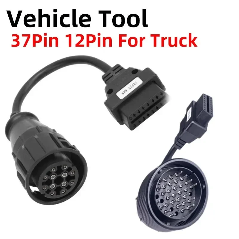 Krášné káble pre mužov 12pin až OBD2 16PIN Ženský konektor DLC OBD OBDII pre muža 37 PIN Diagnostický kamión