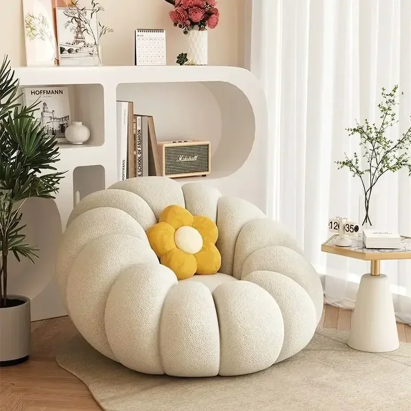 Krémová veterná tatami pohovka stoličky Malý apartmán Balkón Spálňa môže ľahnúť dole domáci nábytok futon tekvicová stolička lenivá jediná pohovka