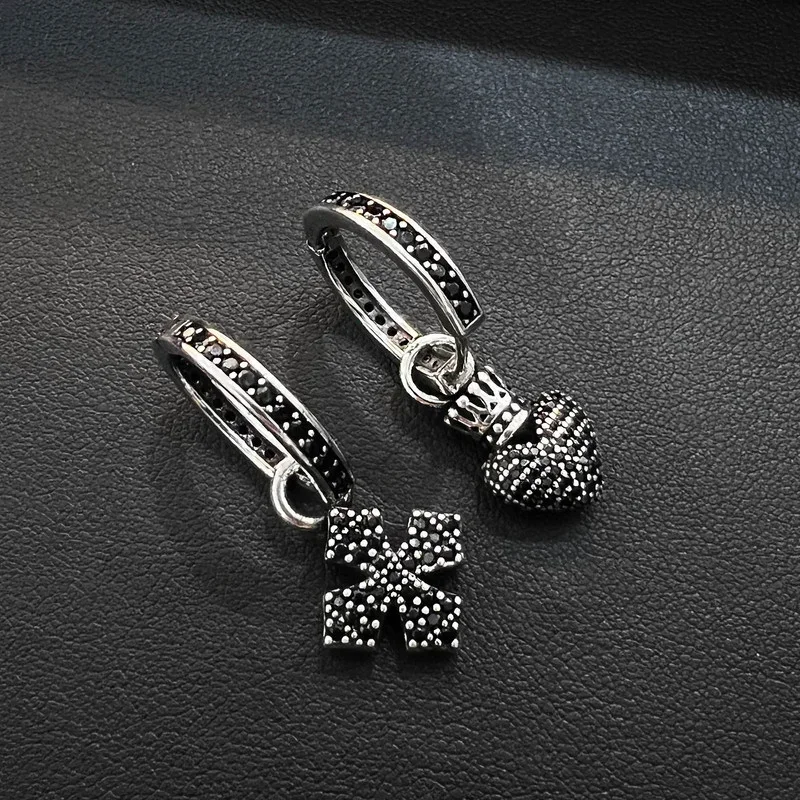 Krížový kríž Cross Dangle náušnice 925 Sterling Silver Party Svadobné náušnice pre ženy