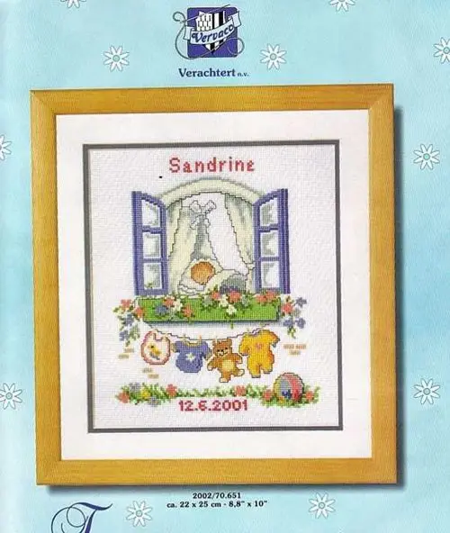 Krížový steh ručne vyrobený 14ct počítal Canvas DIY, súpravy krížových stehov, výšivka Vervaco 70.651-rodný list dieťaťa 29-32