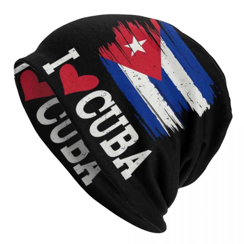 Kuba kubánska vlajka havana klobúk klobúk pletenie klobúky Men módne unisex dospelý milujem zimné čiapky s teplými čiapkami