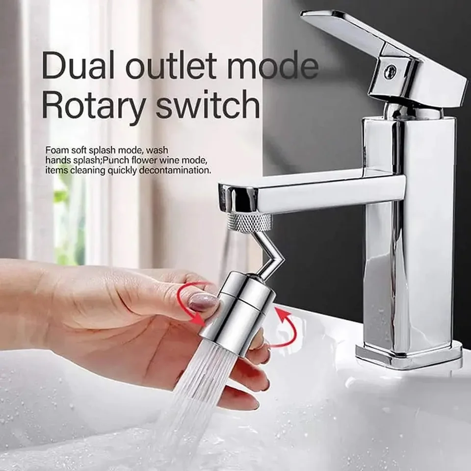 Kuchynská kúpeľňa tlakom na predĺženie penenia Faucet 720 stupňov Rotujúca umývačka riadu umývanie tváre opláchnutie Splash Proof Hlava 22 mm