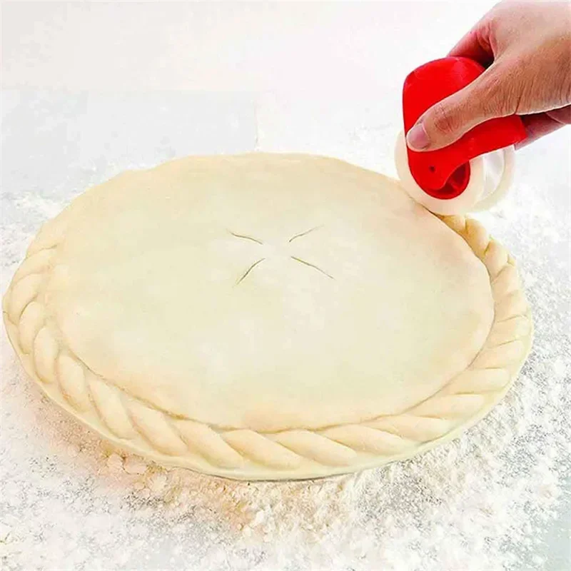 Kuchynská pizza pečivo mriežka Cutter Pastry Pastry Pie Decor Cutter Plastový valček kolies pre pizzu pečivo koláč Crust Cutter Nástroje na pečenie