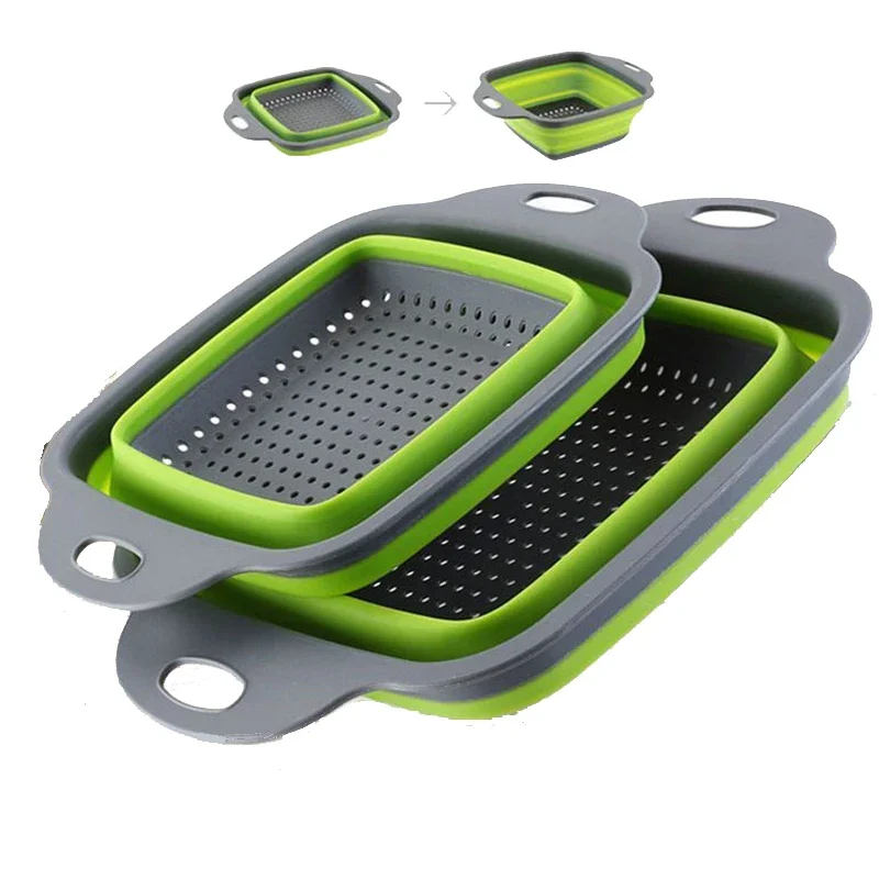 Kuchynské doplnky náradie Gadgets skladacie silikónové cedník ovocné zeleninové umývanie košíka Kuchynský tovar