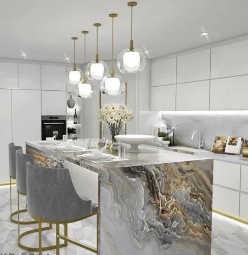 Kuchynské ostrovy Vysoko kvalitné americké štýl Rock Beam Counter Top vyrobené v zľavovej cene Foshan