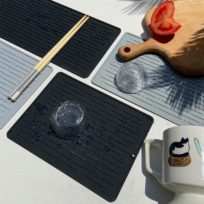 Kuchynské silikónové riady sušenie rohože odolnou tepelne odtokovými riadovými riadom DRUBLE CUSHION POD A