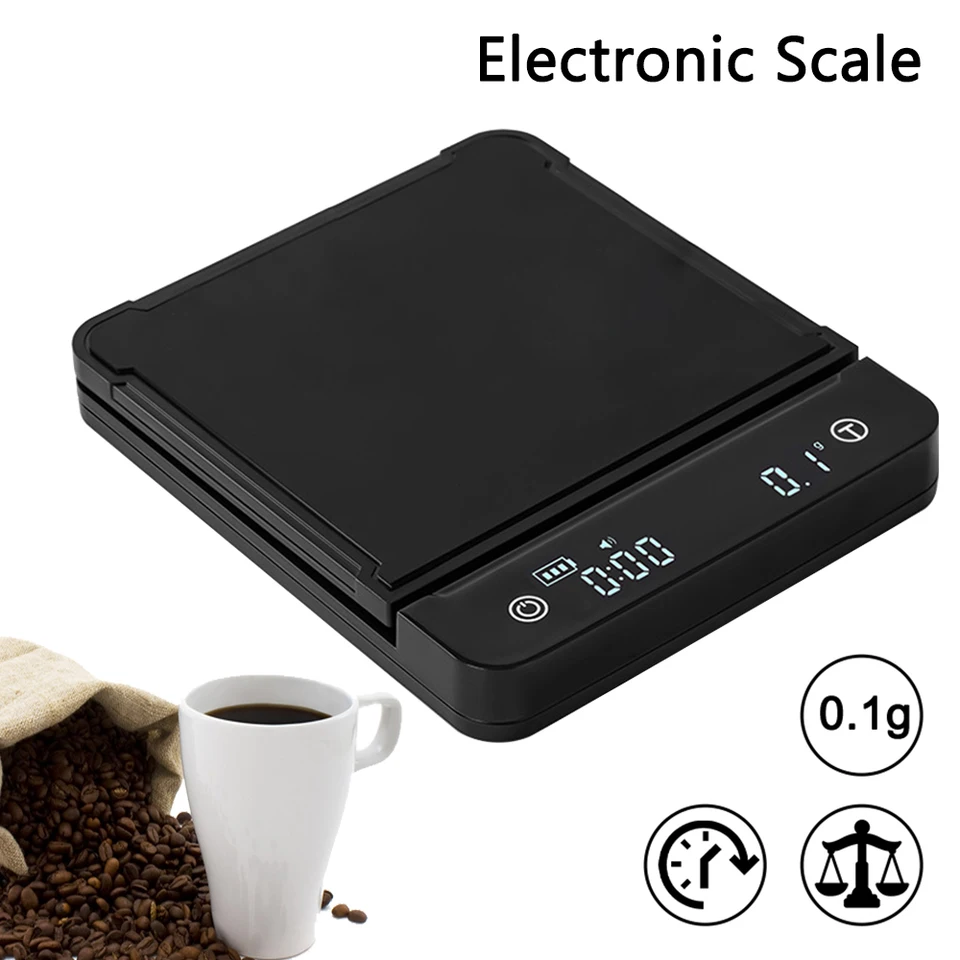 Kuchynské stupnice Elektronická škála kávy pre rovnováhu s potravinami váženie kuchynských doplnkov 3 kg 0,1 g digitálna LCD s časovačom