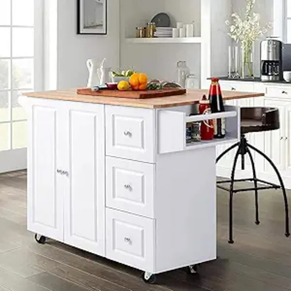 Kuchynský ostrov vozík na kolesách s kvapkovým listom, Rolling Kitchen Island s úložným priestorom prenosný kuchynský ostrov vozík bezplatne