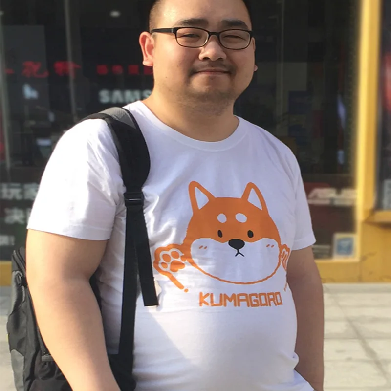Kumagoro muži v limitovanej edícii roztomilé tričko medveďa, neformálne vlastné tričko, handrové bavlnené topánky O-Neck Tshirt s krátkym rukávom, M ~ xxxl