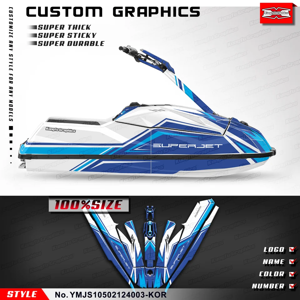 Kungfu grafická nálepka Vodotesná nálepka pre Yamaha Waverunners Super Jet Ski 1050 SJ1050 Superjet1050 2021 2022 2023 2024