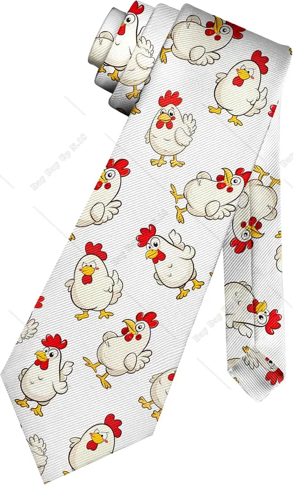 Kuracie kohúty karikatúra Farm Téma mužov kravata Funny novinky kravata večierok svadobné obchodné kravaty pre mužov Teen Boy