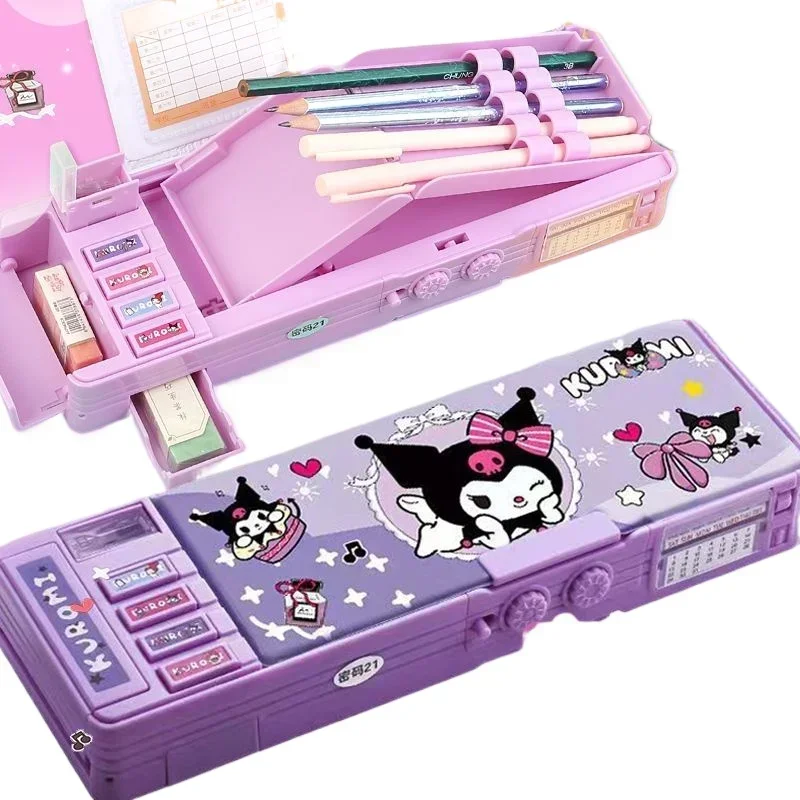 Kuromi My Melody Cinnamoroll Cartoon Heslo Lock Multifunkčný kancelársky box kawaii ceruzka Case School Supplies Whoesale