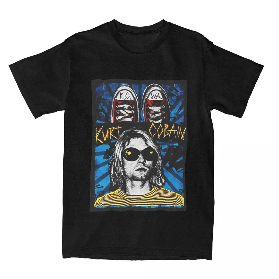 Kurt Cobain American Legend Band Part Tričká pre mužov pre mužov vtipné 100% bavlnené tričko tričko okrúhle krk tričko plus oblečenie veľkosti