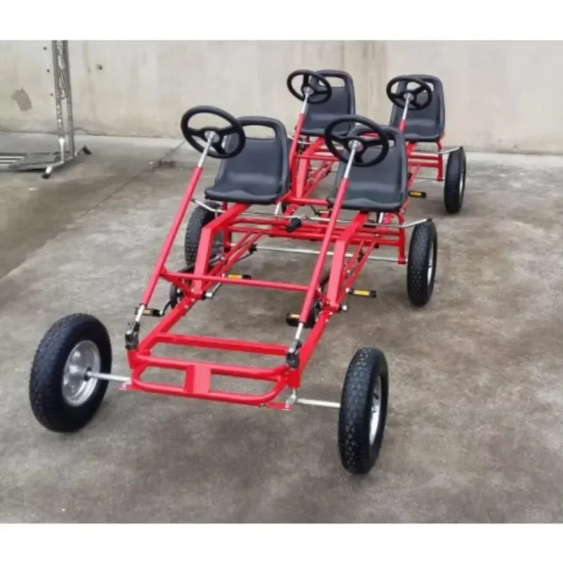 Kvalitná kovová rodina Používa 1-4 sedadlo lacné pedálové autá Go-Kart & Kart Racer Parts & Accessories