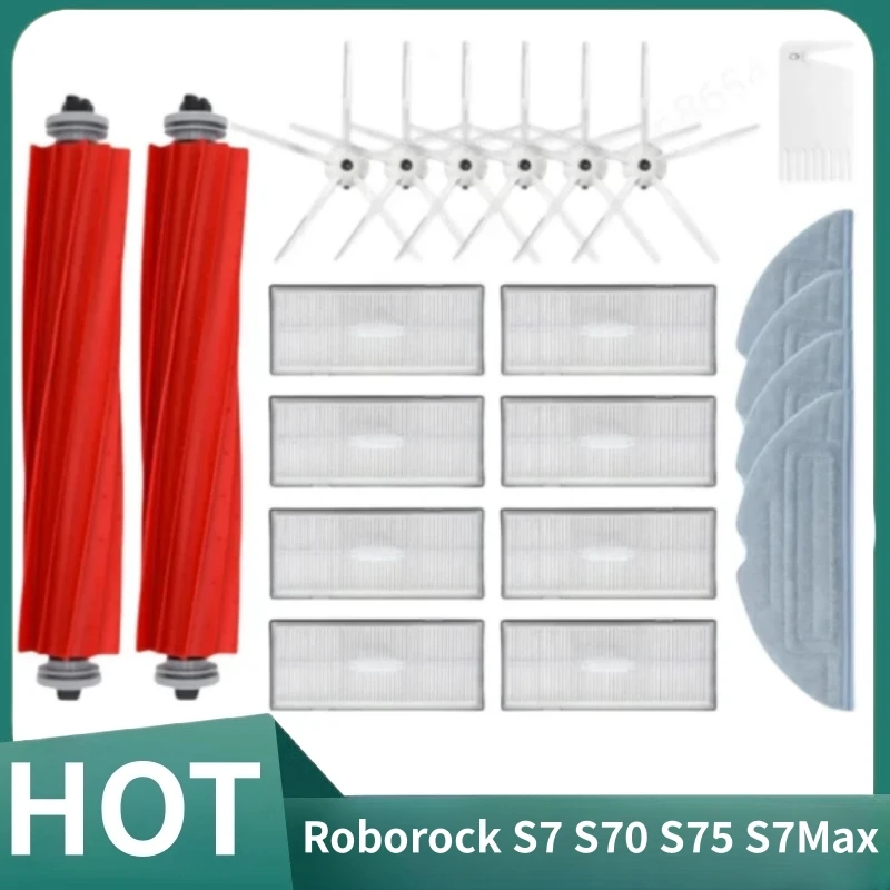 Kvalitné náhradné príslušenstvo pre ROBOROCK S7 S70 S75 S7max - hlavné bočné kefy MOPS Tank Tank HEPA Filtre