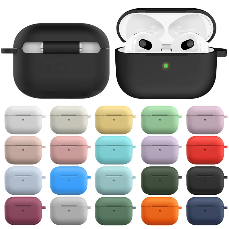 Kvapalné silikónové slúchadlá pre Apple AirPods 3 slúchadlá Príslušenstvo PRÍSLUŠENIE PRÍPAD PRE AIR AIR MUDS TREJ GEN PUSE s kľúčovým háčikom