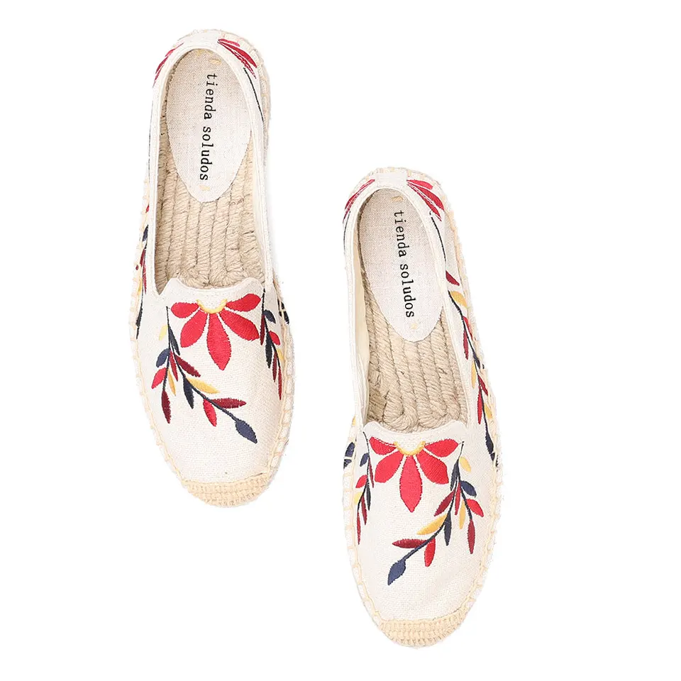 Kvetinové dámske topánky Espadrilles 2022 v reálnom čase obmedzené ploché platforma konope s gumovými sklzami zapatillas mŕta casure sapatos