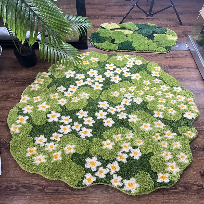 Kvetinové rohože chumáčové koberce pre obývaciu izbu Decor Less Domáce záhradné koberce podlahové rohože hustá mäkká protišmyková detská hra Mats