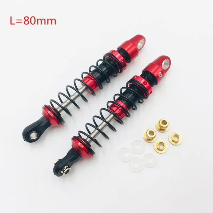 Kyx Racing 80 mm červený kovový tlmič na šokový tlmič pre 1/10 RC Crawler Auto (2ks)