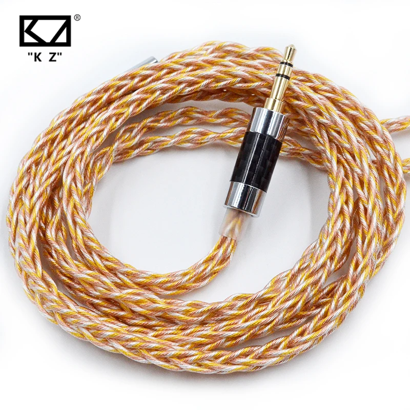 KZ 8 CORE ZLATÉ STRIEBA STRIEBA Zmiešané klenuté káblové slúchadlá kábla s 3,5 mm 0,75 mm PIN KZ ZSN PRO ZSX DQ6 Zax ZS10 PRO