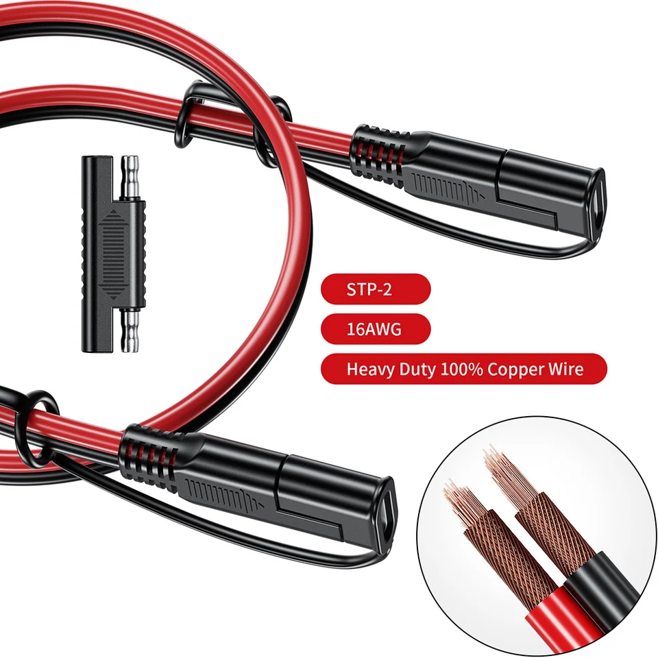 Kábel na predĺženie automobilu 16awg nabíjací kábel batérie SAE na SAE 12V-36V CAR 16 AWG LINE Solárna automatická batéria SAE napájací kábel konektor